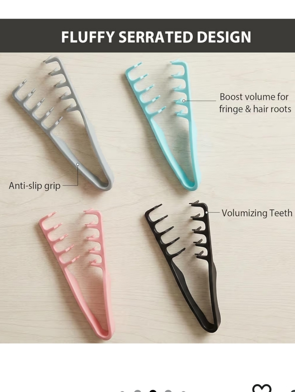 4-Pack Hair Texturizing Combs - Picture 5 of 8